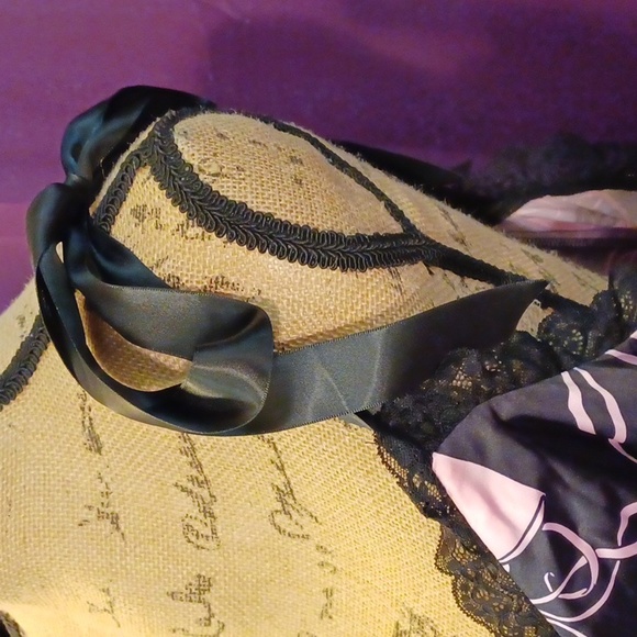 NWT DOLLSKILL 2x Widow black/pink black ribbon straps mini dress - Picture 3 of 15